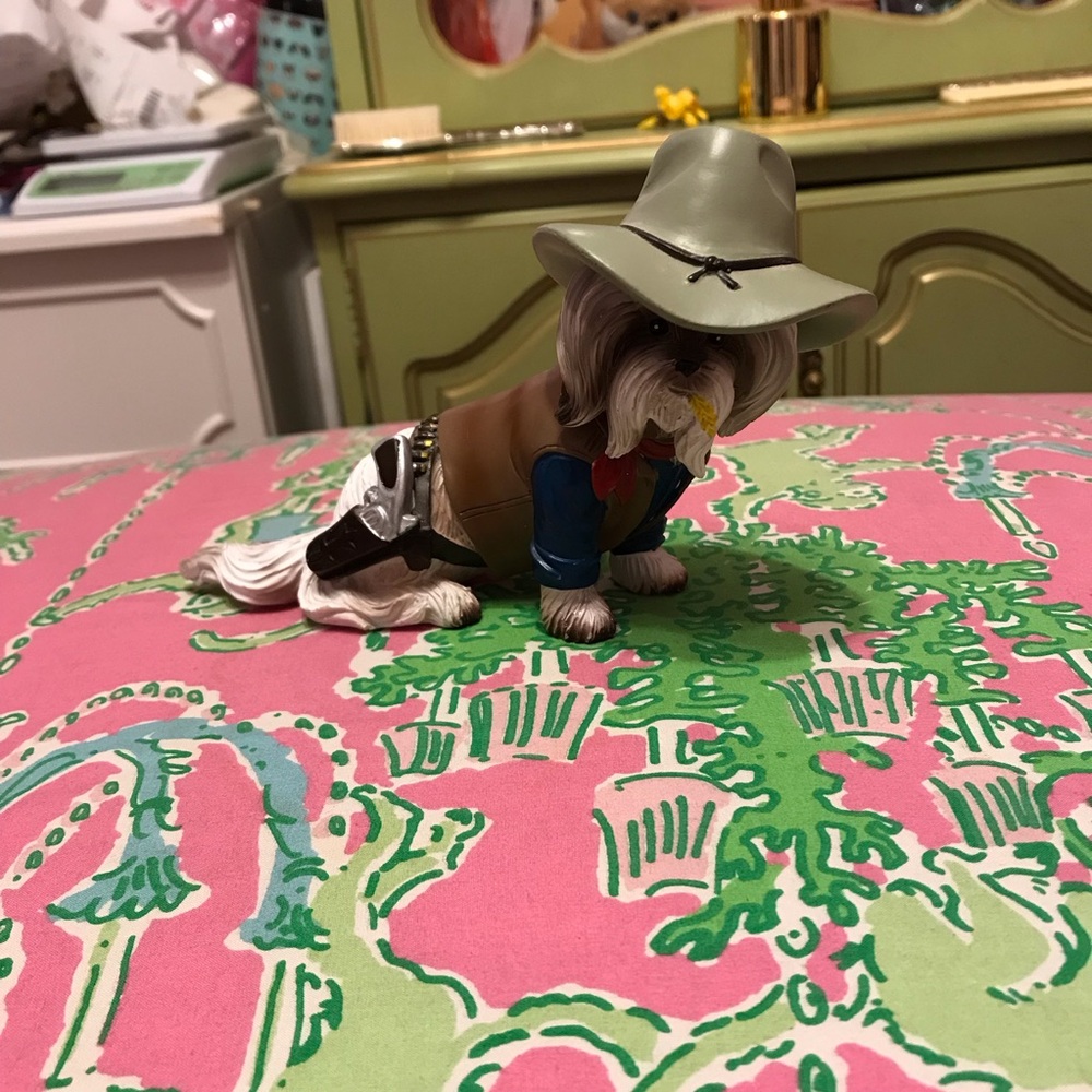 The Hamilton Collection Sherruff DOG-GONE DUELLER SHIH TZU Cowboy Handcrafted